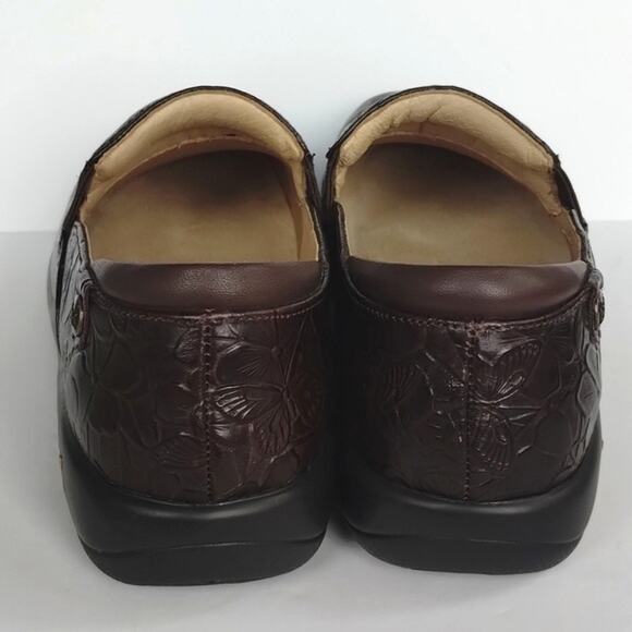 Alegria NEW Keli Flutter Choco Brown Floral Tooled Leather Professional Clog 42 - Picture 5 of 14